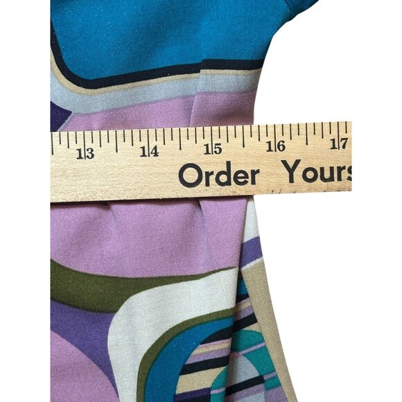 INC International Concepts Top Womens Size Medium Retro Print Flowy Sleeves - Picture 14 of 15